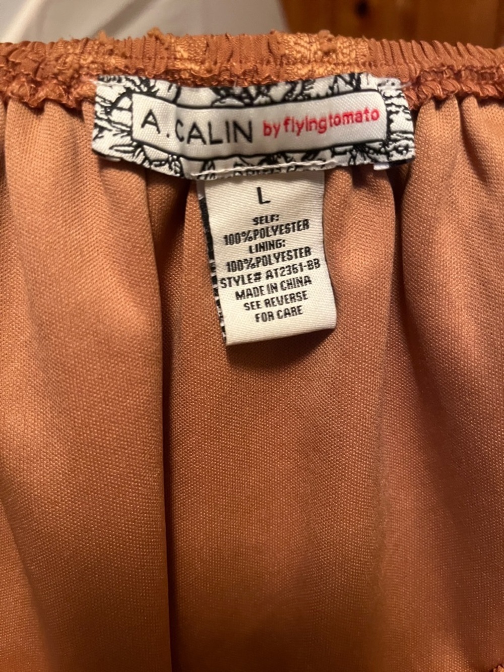 A. Calvin Flying Tomato Women's Rust Brown Off-Shoulder Top - Picture 2 of 4